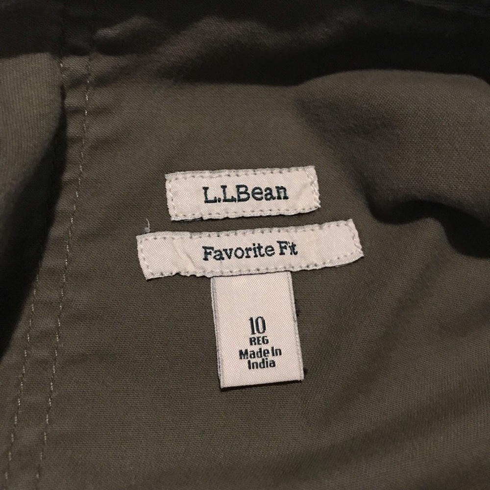 L. L. Bean Women's Shorts Size 10 Green Cargo Pockets Drawstring Cotton Spandex - Picture 3 of 9